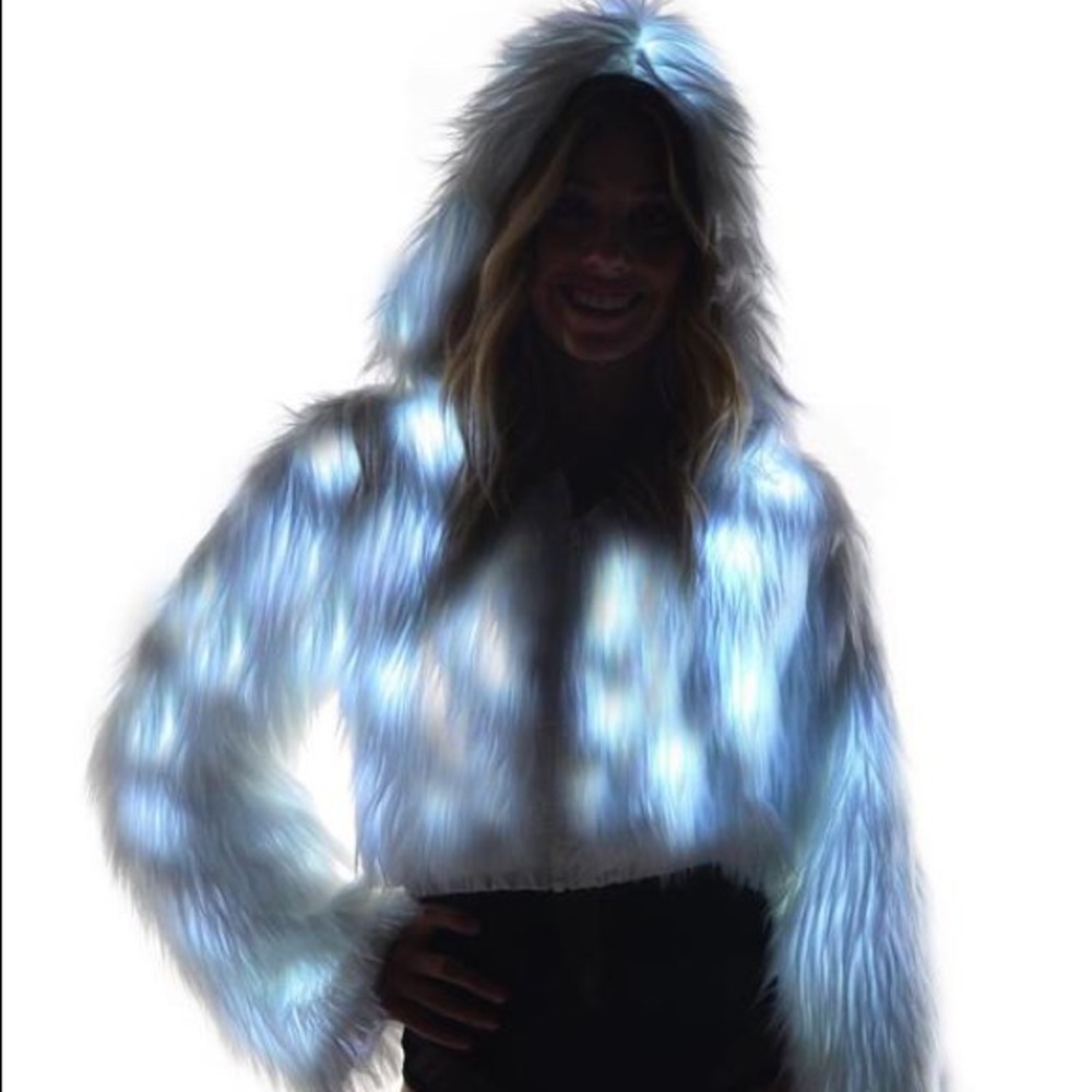 J Valentine Glacier Flashing Lights Cropped Jacket